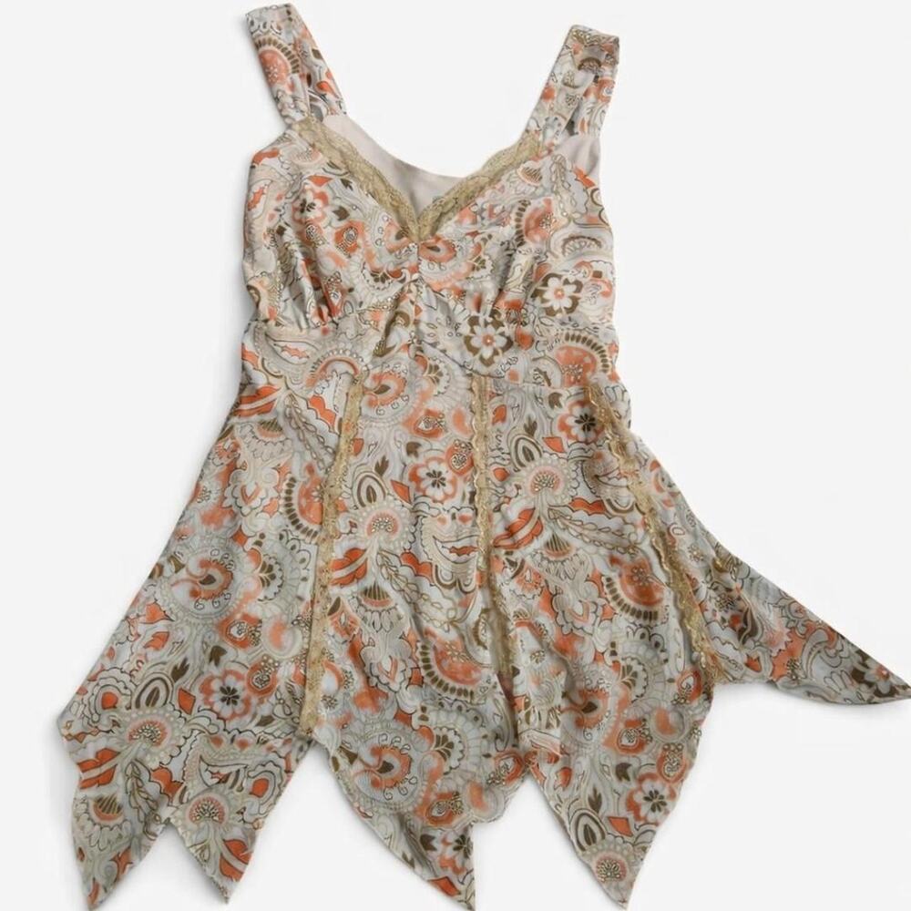 Y2k boho fairy handkerchief top
